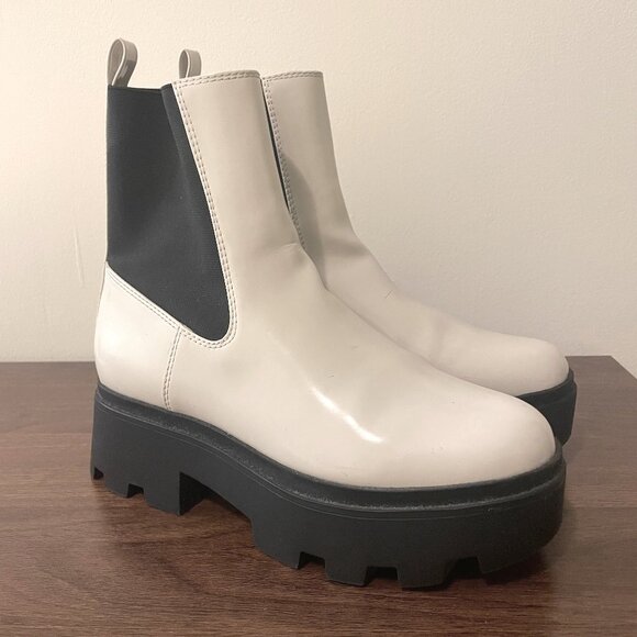 Open Edit White Lug Chelsea Boot - Picture 1 of 8